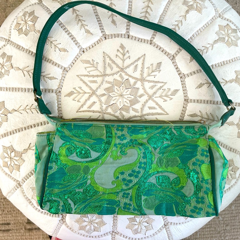 Hadley Pollet small green clutch